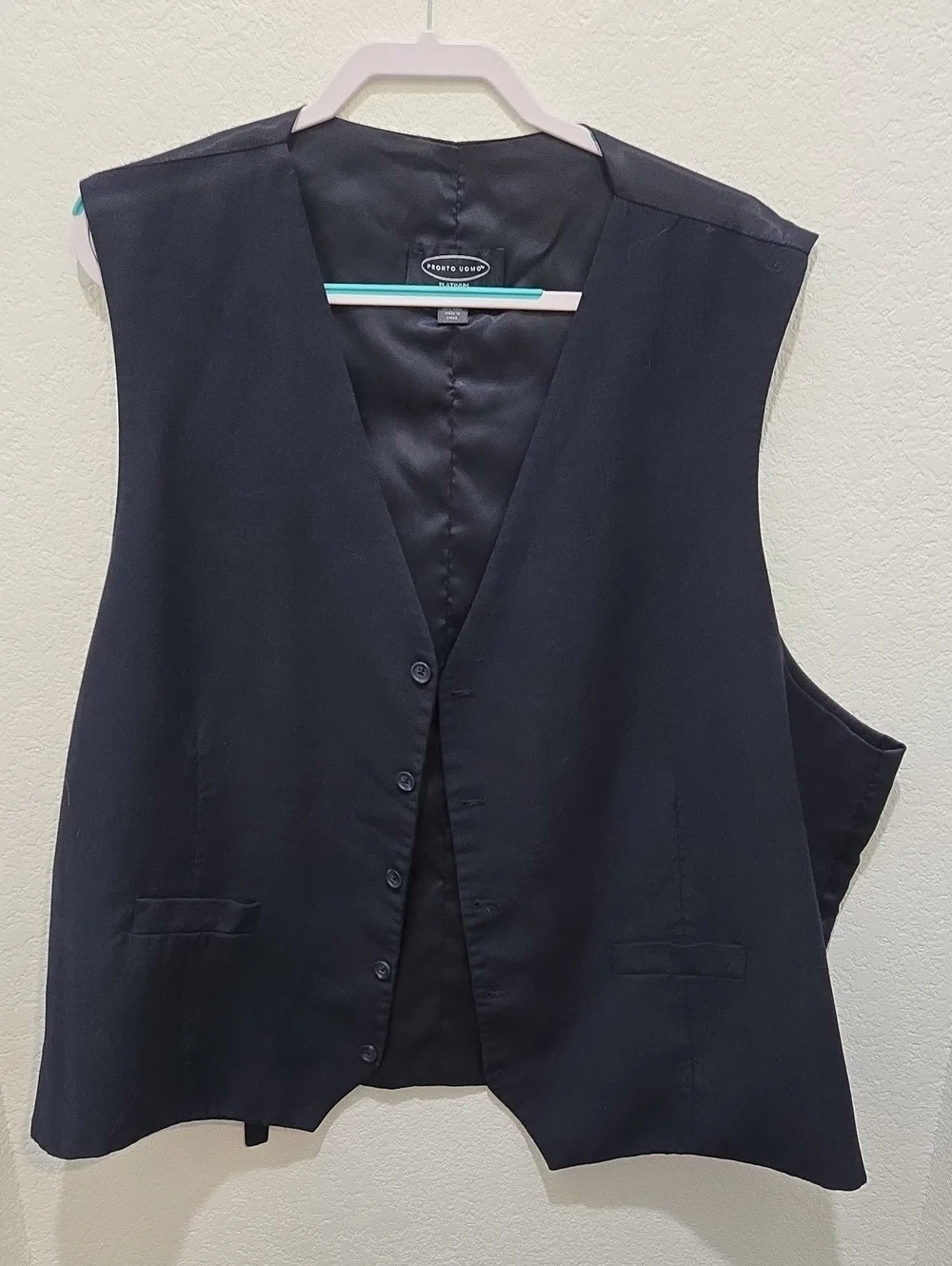 Pronto Uomo Navy Tailored Men's Vest